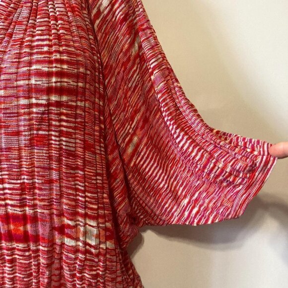 BCBGMaxAzria SZ L Reds & White Silk Blend oversized sweater retro Y2K - Picture 3 of 7